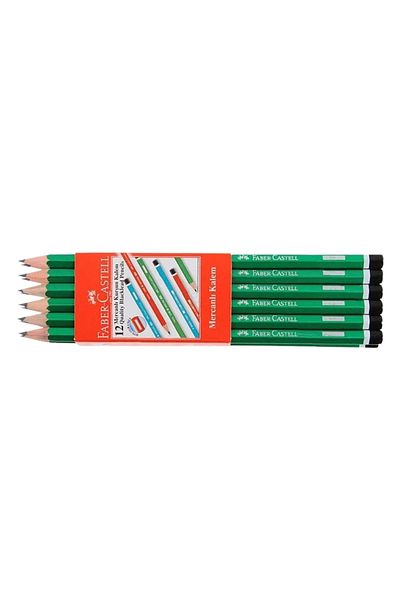 Faber Castell Angular Coral Green Pencil 12'Li Hb Nib, Break-Resistant, Erasable Without Leaving Traces
