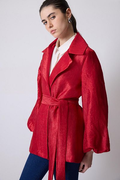 Touché Privé Oversize Jacket with Jacquard Belt