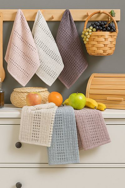 Formeya 6-teiliges Küchenhandtuch-Set – Küchenhandtuch-Handtuch-Set 30 x 50 cm