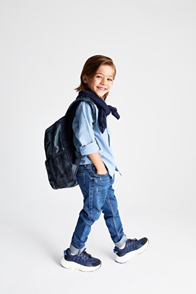 Vicco Boy's Navy Blue Lightweight Sneakers - Reina