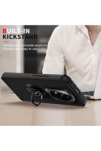 m.tk moveteck Xiaomi Redmi Note 14 Pro 4g Case Matte Anti-Fingerprint with Colorful Keys 360 Ring Stand Military