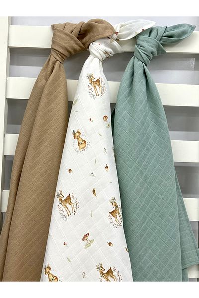 Sahra İpek Organic Cotton Muslin Blanket & Muslin Baby Blanket 90 cm X 90 cm