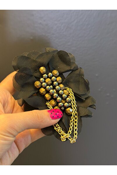 Gönülden Tasarım BONCUK VE ZİNCİRLİ SİYAH FIRFIRLI ARMA DİKİŞ AKSESUARI APLİK...