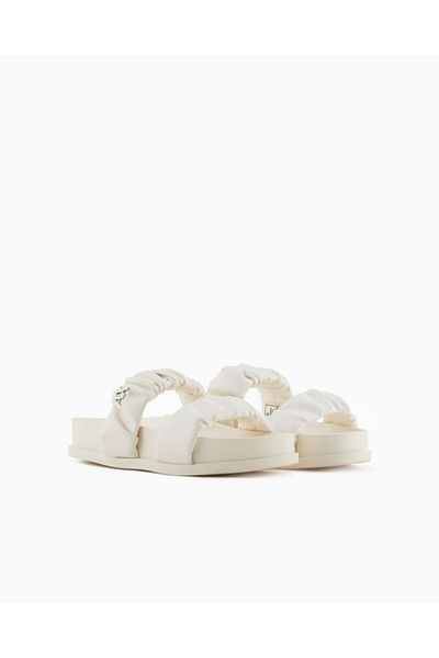 Armani Exchange Unisex Metallic Ax Logo High and Comfortable Slippers Xdp062