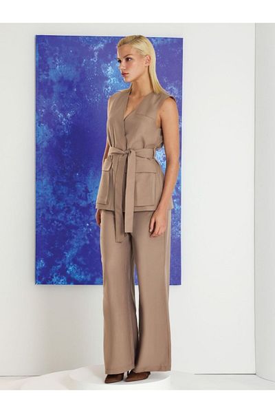 Unique Palazzo Pants with Belt