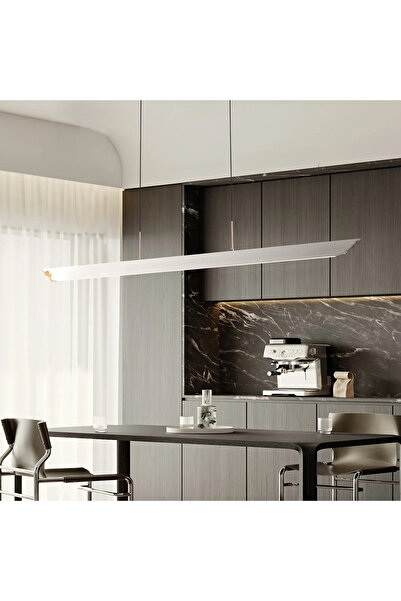 Apliqa Late Gri Sıralı Yemek Masası Üstü 30 Watt Modern Sarkıt Salon Led Avize