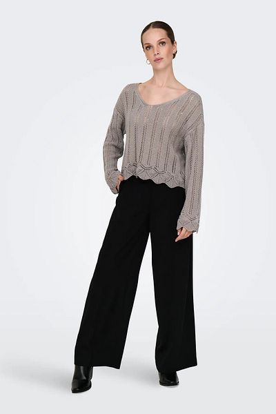 ONLY Women's Long Sleeve Off Shoulder Sweater 15339529   Mink and Detailed Description Features