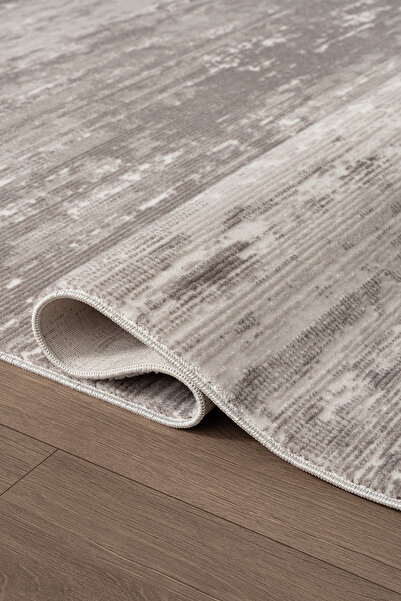 Karmen Halı Leon LN001Z Gri Halı Modern Desen Pamuk Taban Akrilik Tozuaz Salo...