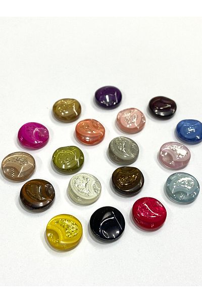 karantuhafiye Blouse Button/ Glitter Blouse Button / 1 cm / 10 Pcs / 02727 / Burgundy