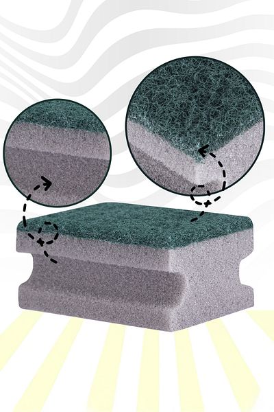 EverKlean 15-Piece Corrugated Gray Economical Nail Protection Dish Sponge