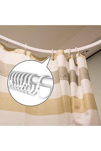Generic Shower Curtain Rings for Curtain Rod (White,12 Pcs)