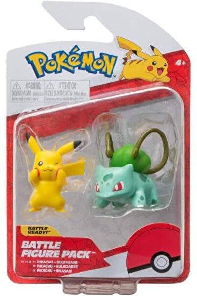 Jazwares مجموعة مجسمات بوكيمون باتل، بيكاتشو وبولباسور، PKW2853