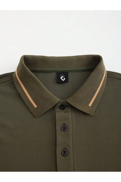 FEEL STYLE Ανδρικό μπλουζάκι με βαμβακερή κανονική εφαρμογή με κουμπιά Polo γιακά