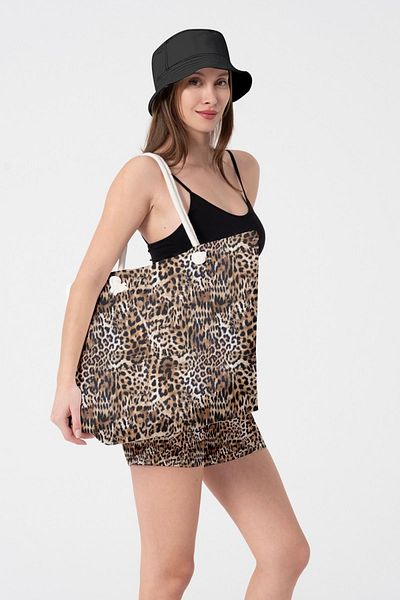 Miami Beach Miami Beach Large Size Lined Beach Bag with Zipper