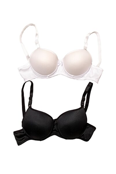 ÖZDEMİR Padded Supported Micro Bra Black White 2-Pack