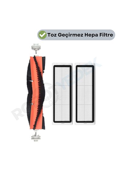 robotyedek Dreame Vacuum Mop F9 - فرشاة رئيسية بديلة متوافقة وفلتر Hepa (3 قطع)