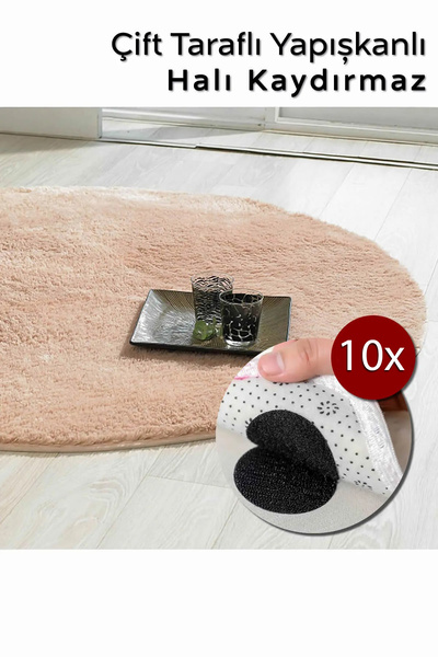isometric 10 Adet Sabit Cırt Halı Kaydırmaz Çift Taraflı Bant Bağlayıcı Manye...