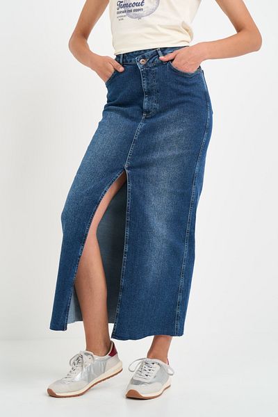 Timeout Women's long denim skirt with pockets
