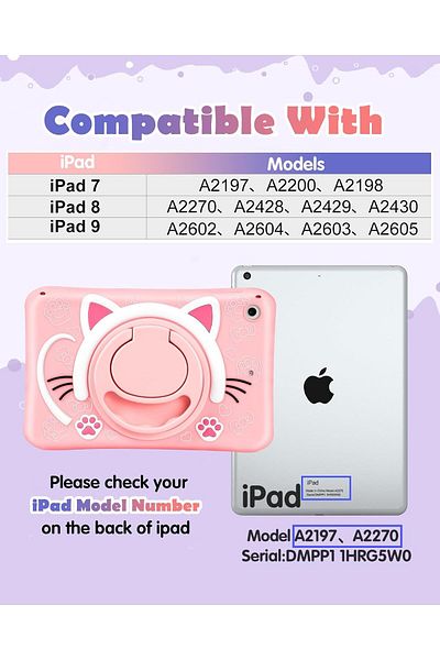 UnDePlus حافظة لجهاز iPad 9.8 بوصة 2021 Elegance Standa Kids