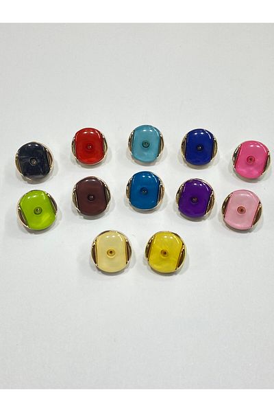 karantuhafiye Baby Button / Metalized (Plastic) Button / 1.2 cm / 10 Pieces /02728 / Turquoise