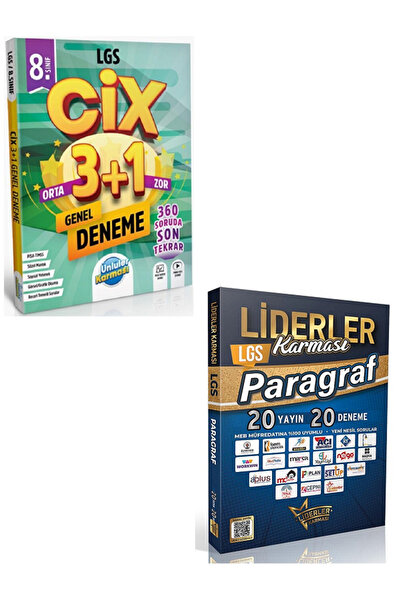 Açı Yayınları 8.Sınıf Ünlüler Karması CİX Genel 3+1 Deneme + 8.Sınıf Liderler...