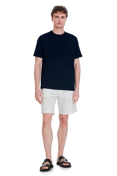 Hatemoğlu Μπλουζάκι Navy Blue Regular Fit 100% Cotton Crew Neck Oversize T-shirt
