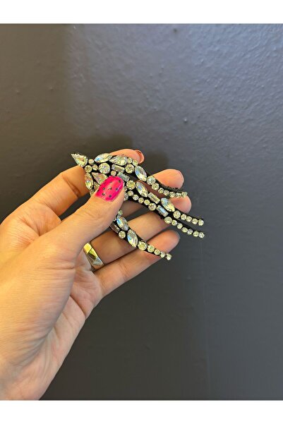 Gönülden Tasarım PIELE DE ZIRCON PĂSĂRĂ ARMĂ CUSUT APPLICAT 8X4 CM