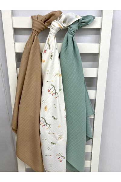 Sahra İpek Organic Cotton Muslin Blanket & Muslin Baby Blanket 90 cm X 90 cm