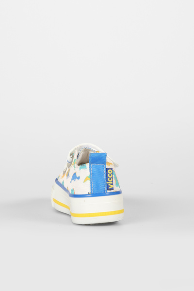Vicco Done Patterned Baby Boy White/Sax Blue Sneaker