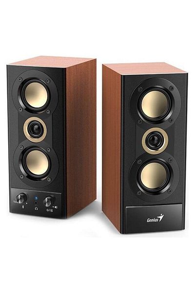 GENIUS Boxe PC Genius SP-HF800BT, 20W, Bluetooth, lemn (Negru/Maro)