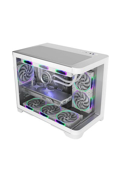 1ST PLAYER 1STPLAYER UV6 Case, Cube Tower, ARGB (White)