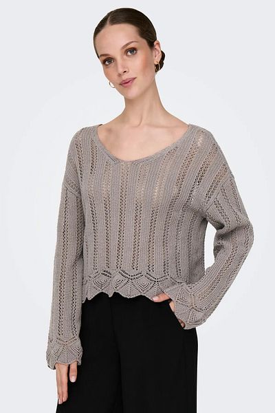 ONLY Women's Long Sleeve Off Shoulder Sweater 15339529   Mink and Detailed Description Features