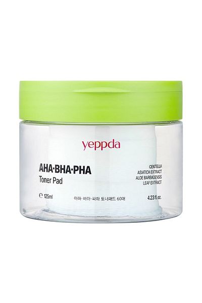 YEPPDA 60 Pieces Double Sided - AHA BHA PHA Toner Pad, Tonic Peeling Pad, 125 ml