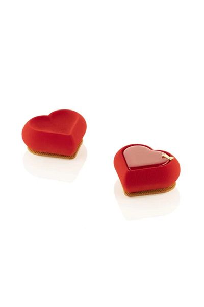 silikomart Silicone mold single-portion hearts, Heartix85, 6 cavities, 78x70x30h mm
