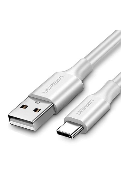 Ugreen USB-A to USB-C Fast Charging Cable, 1 Meter, 3A Max, Charging & Data Sync, 480Mbps, White