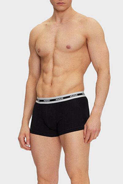 HUGO Streç Pamuklu Logo Baskılı 3 Pack Boxer Erkek BOXER 50492375 970