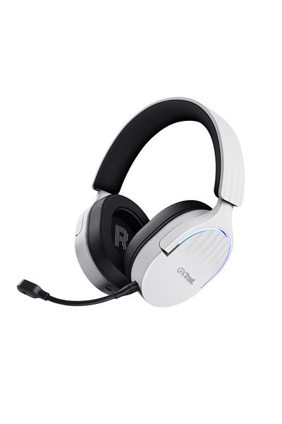 Trust Casti Gaming Trust GXT 491W Fayzo, Cu brad, Bluetooth, Microfon, iluminare RGB (Alb)