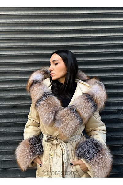 Furora Store KADIN ŞİŞME CEKET- KÜRKLÜ ÇIKARILABİLİR YAKA VE KOL - FİBER ŞİŞM...