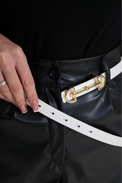 Descoin Thin Women's Belt with Long Buckle, Coat Belt, Shirt Belt, Dress Belt,Dress Belt