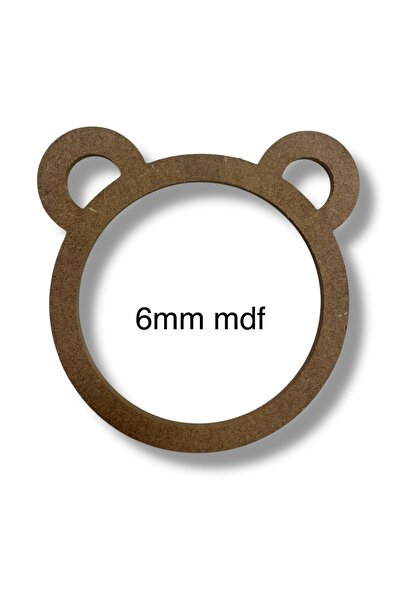 MİESSA Дерев'яний обруч з вушками ведмедика / відкритий обруч з вушками 6 мм МДФ фігурний дерев'яний обруч для хобі