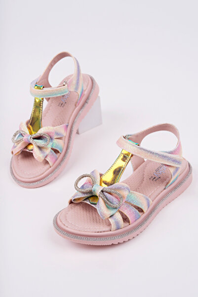 McDark Girl's Orthopedic Rainbow Bow Sandals