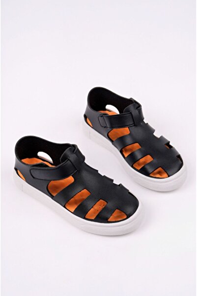 McDark Children's Orthopedic Velvet Black Sandals