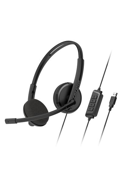 CREATIVE Casti Call Center Creative HS-220, Noise-cancelling Mic, conexiune USB (Negru)