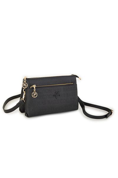 Getcho Jodi Black Women's Small Strap Daily Use Zippered Multi-Eye Crossbody Bag Lightweight Model