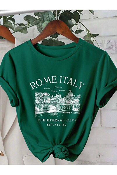 OVER HEAD Žene Rim Italija 753 Štampano Oversize kroj T-shirt