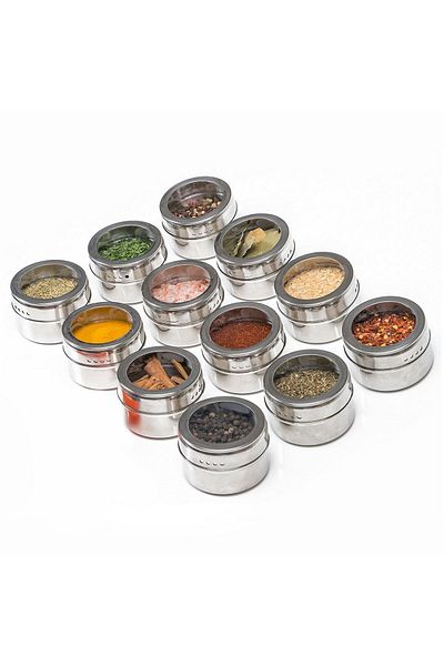 Weather Forecast Set of 12 Magnetic Steel Spice Shakers Cin114-12