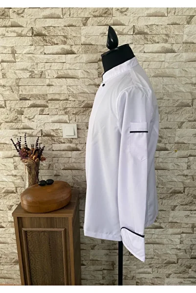 MARTEN White Long Sleeve Chef Cook Jacket / Cook Shirt with Black Buttons