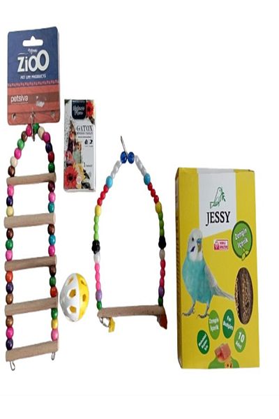 Jesyy مجموعة ألعاب الببغاء زيو وكسارة العسل لطيورك