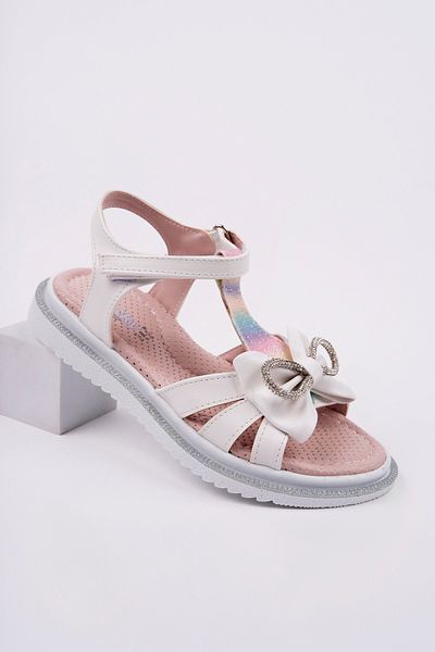 McDark Girl's Orthopedic White Bow Sandals