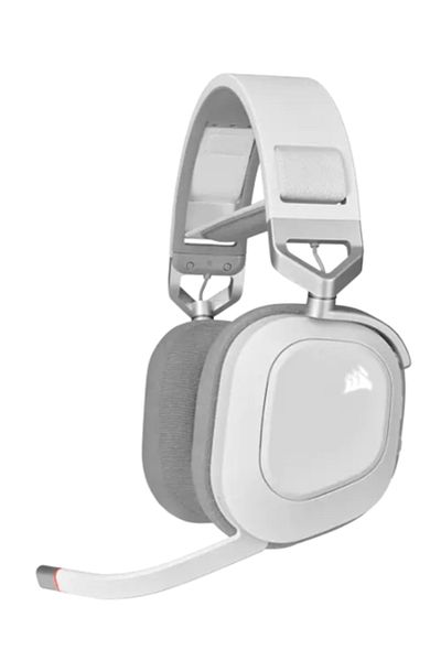 Corsair Casti Stereo Wireless Corsair HS80 RGB, Bluetooth, Microfon, Dolby Atmos (Alb)